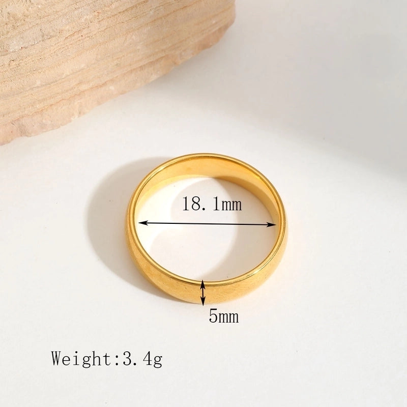 Elegant Minimalist Moon Water Droplets Rectangle 304 Stainless Steel Acrylic Zircon 18K Gold Plated Inlay Open Rings