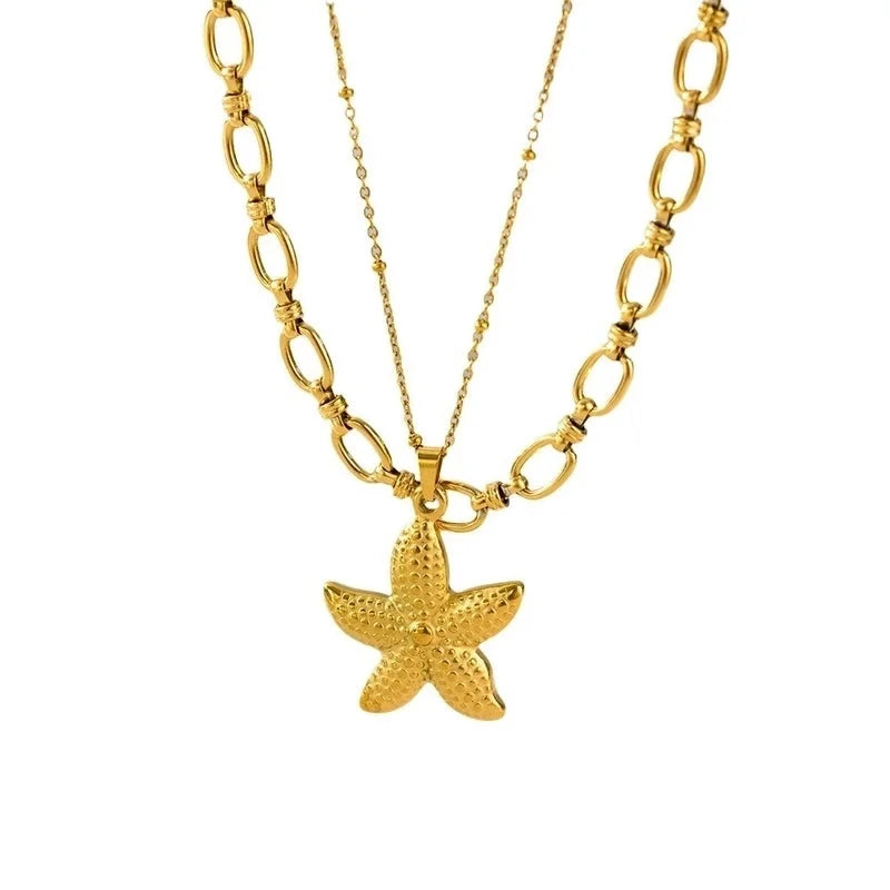 Modern Style Classic Style Devil's Eye Oval Heart Shape Titanium Steel Plating Stainless Steel Necklaces