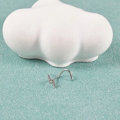 2 Pieces Nose Rings & Studs Minimalist Star 304 Stainless Steel Inlay Rhinestones