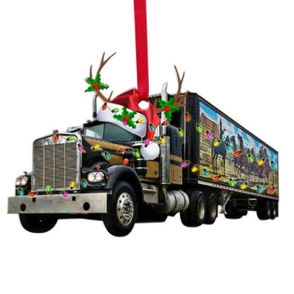 Christmas Tree Decoration Truck Steamboat Excavator Fire Truck Jeep Hanging Pendant Christmas Party Gift