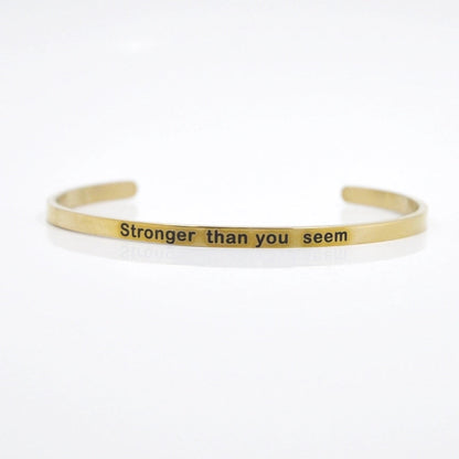 Casual Minimalist Letter Stainless Steel Cuff Bracelets