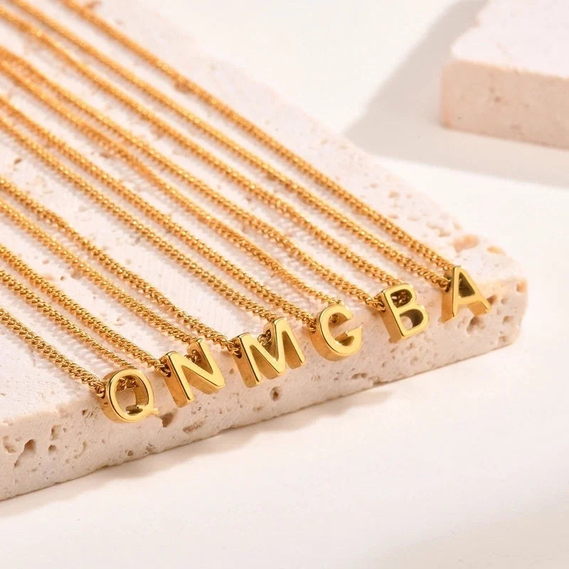 Elegant Letter 201 Stainless Steel 18K Gold Plated Pendant Necklace