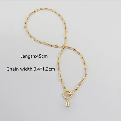 Elegant Minimalist Classic Style Letter 201 Stainless Steel 304 Stainless Steel Artificial Crystal Stainless Steel Necklaces
