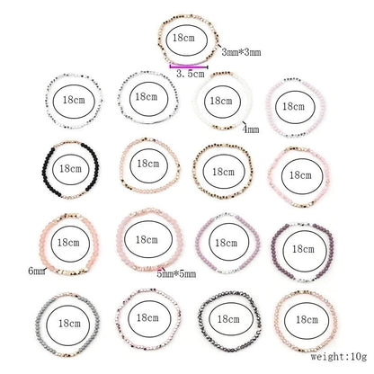 Minimalist Geometric Beaded Crystal Bracelets