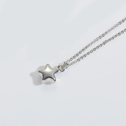 Copper 14K Gold Plated Star Heart Shape Pendant Necklace