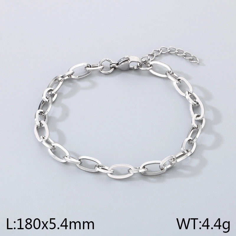 Minimalist Geometric 304 Stainless Steel 18K Gold Plated Bracelets In Bulk