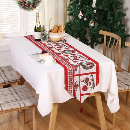 Christmas Christmas Tree Santa Claus Elk Polyester Christmas Tablecloth