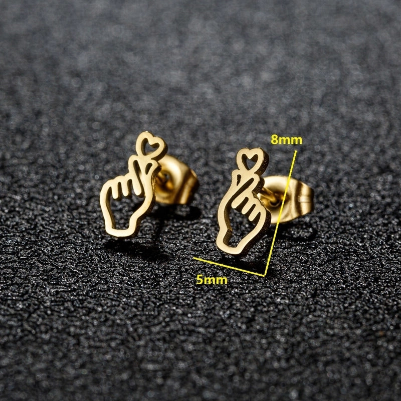 1 Pair Christmas Sweet Minimalist Snowflake Irregular Polishing Plating 304 Stainless Steel 18K Gold Plated Ear Studs