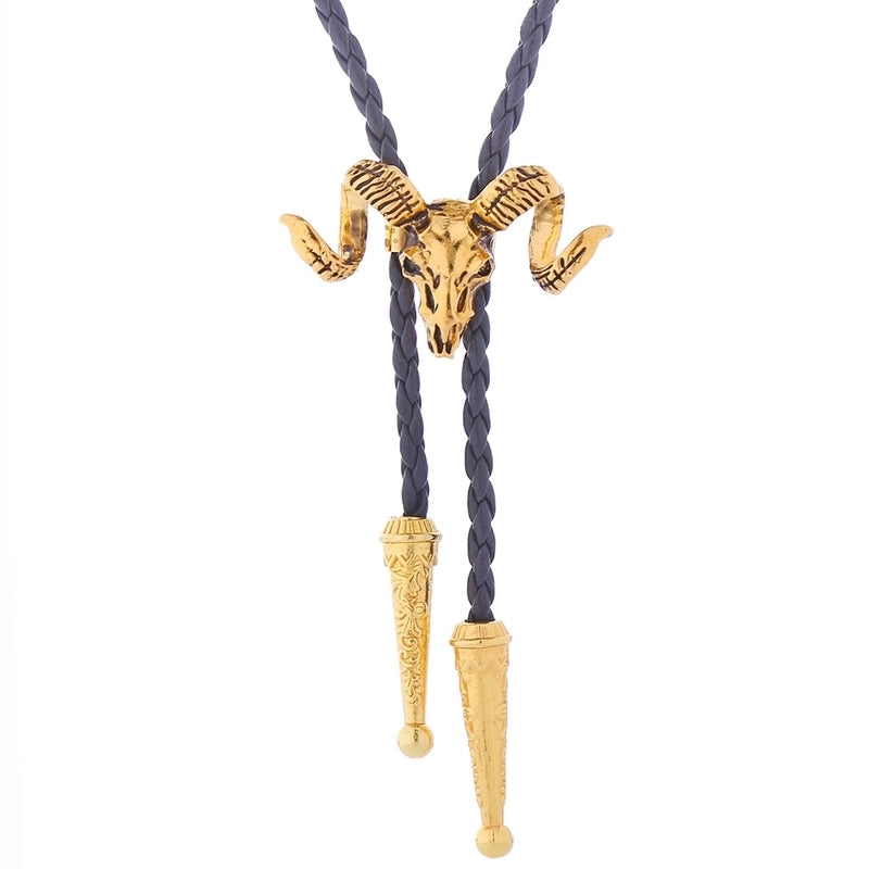 Punk Classic Style Star Cattle Skull Alloy Leather Rope Halloween Unisex Bolo Ties