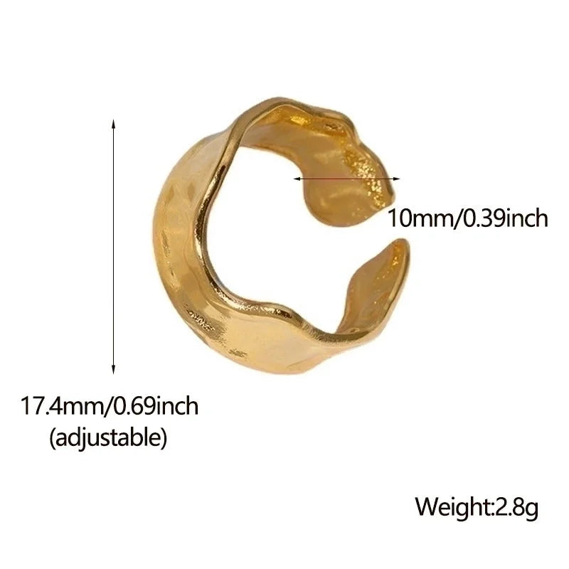 Fashion Solid Color 304 Stainless Steel 18K Gold Plated Plating Stainless Steel Rings
