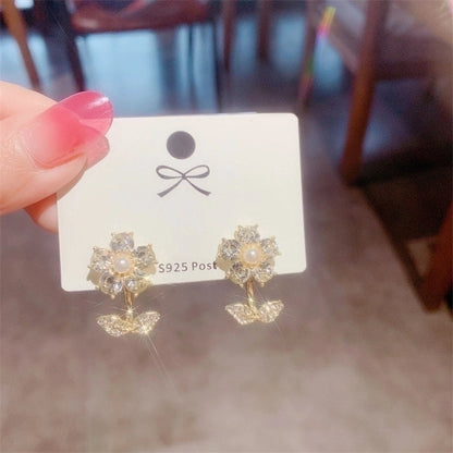 1 Pair Minimalist Geometric Plating Inlay Alloy Artificial Pearls Rhinestones Earrings