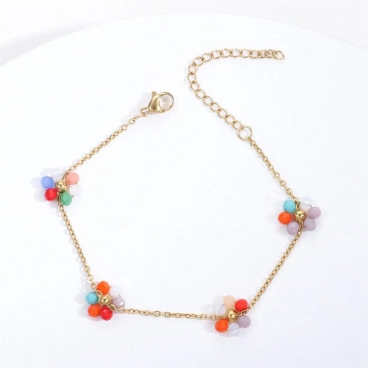 Sweet Flower Titanium Steel Bracelets In Bulk