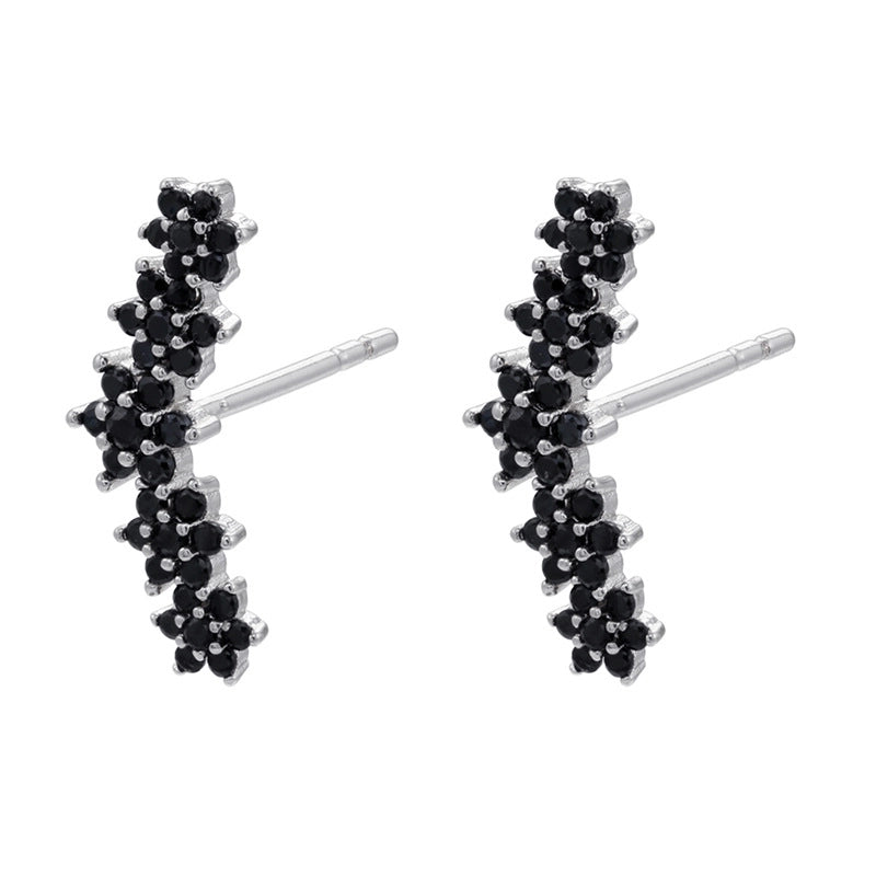 Cute Geometric Moon Flower Copper Artificial Gemstones Copper Earrings