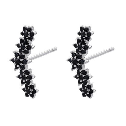 Cute Geometric Moon Flower Copper Artificial Gemstones Copper Earrings