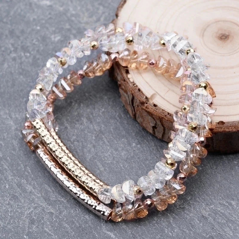 Minimalist Geometric Beaded Crystal Bracelets 1 Piece