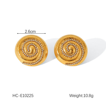 IG Style Pearl Geometric Stainless Steel Electroplating Earrings