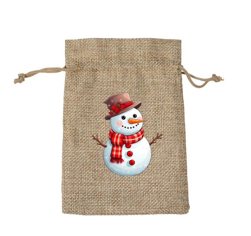 Christmas Nordic Style Cute Modern Style Christmas Tree Snowman Snowflake Imitated Hemp Party Festival Candy Bag