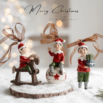 Christmas Elegant Minimalist Heart Shape Resin Holiday Banquet Travel Hanging Ornaments Decorations Hanging Ornaments