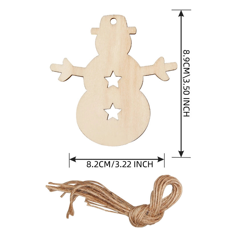 Christmas Pendant Home Decoration Supplies Wood Crafts Creative Carving Wood Christmas Tree Hanging Ornaments
