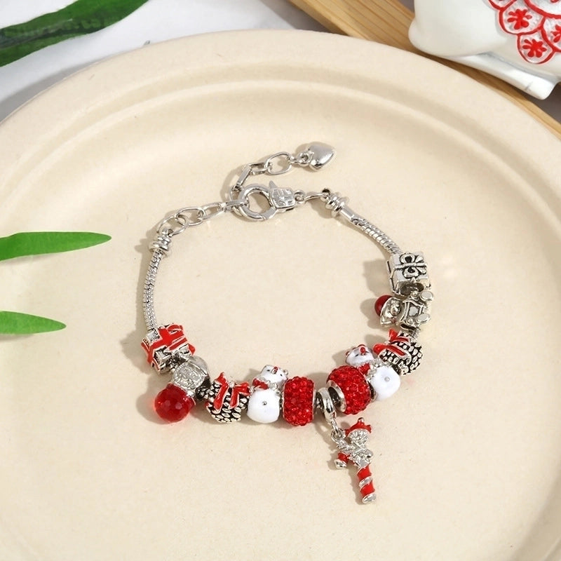 Minimalist Christmas Tree Santa Claus Snowflake Alloy Beaded Plating Women's Bracelets 1 Piece