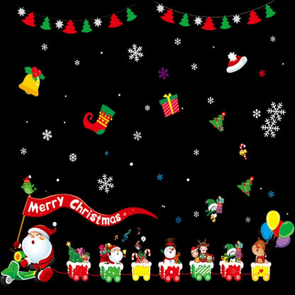 Christmas Cartoon Style Christmas Socks Snowman PVC Holiday Car Window Stickers