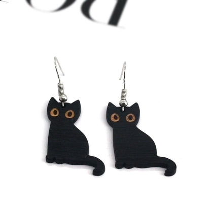 Minimalist Cat Resin Drop Earrings