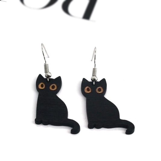 Minimalist Cat Resin Drop Earrings