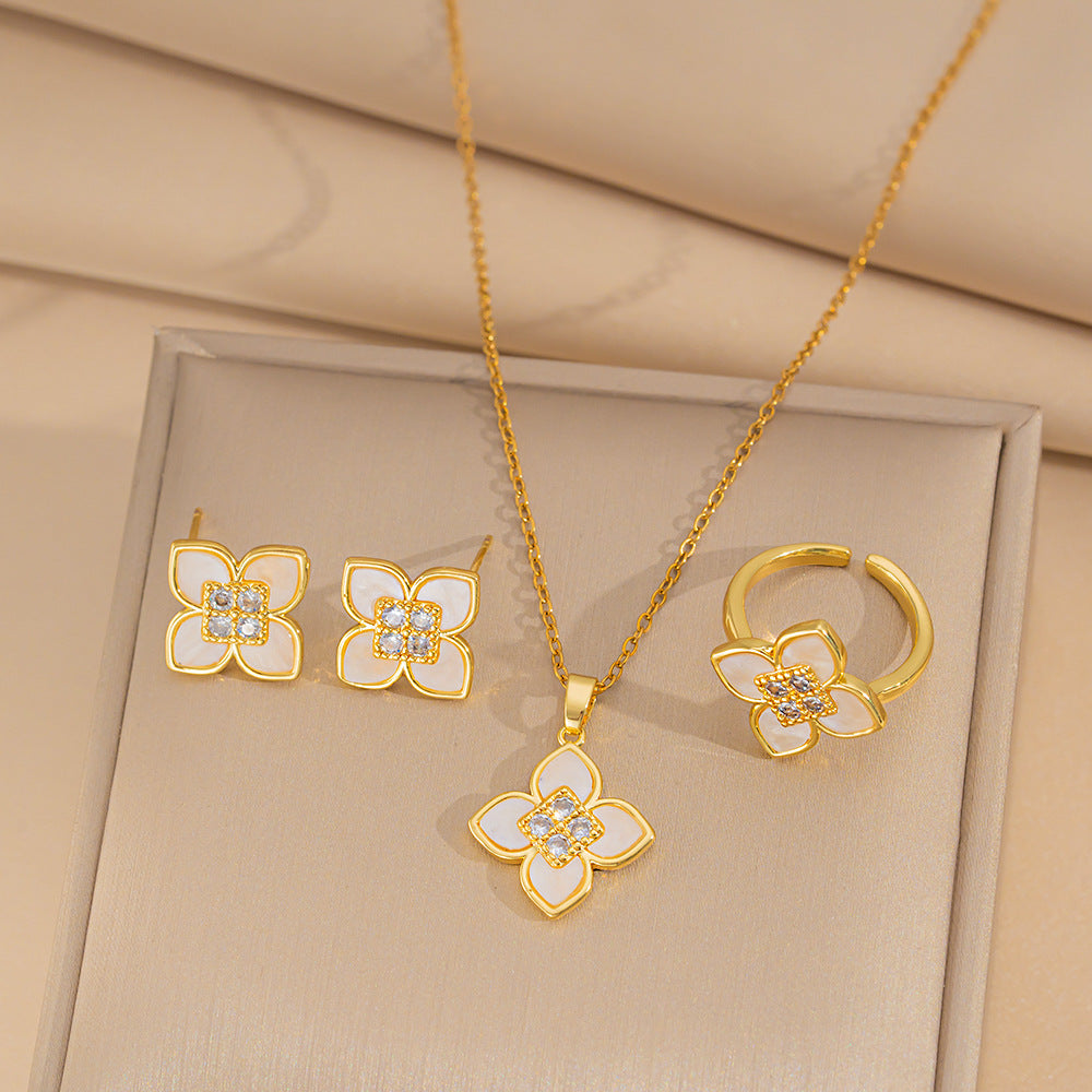 Minimalist Round Geometric Titanium Steel Electroplating Necklaces