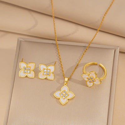 Minimalist Round Geometric Titanium Steel Electroplating Necklaces