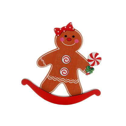 Christmas Cute Gingerbread Wood Festival Ornaments Decorations Table Decoration