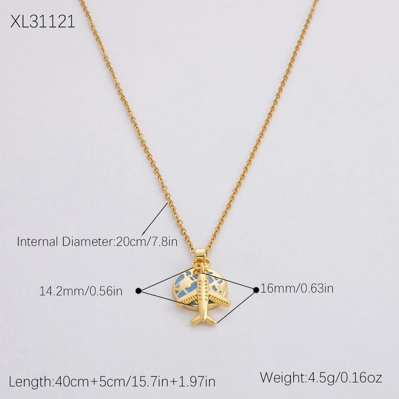 Hot Selling Exclusive For Copper Pendant Necklace Planet Aircraft Clavicle Chain Fashion Unique Simple Electroplating Charm Jewelry