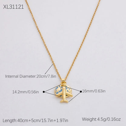 Hot Selling Exclusive For Copper Pendant Necklace Planet Aircraft Clavicle Chain Fashion Unique Simple Electroplating Charm Jewelry