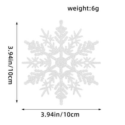 Christmas Decoration 10cm Snowflakes Plastic Sprinkles Snowflakes Christmas Tree Decoration Hollow Snowflake Ornaments