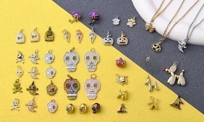 1 Pc/Package 15x14.5mm Hole 2~2.9mm Hole 3~3.9mm Copper Zircon 18K Gold Plated Rose Gold Plated White Gold Plated Halloween Pattern Ghost Polished Pendant