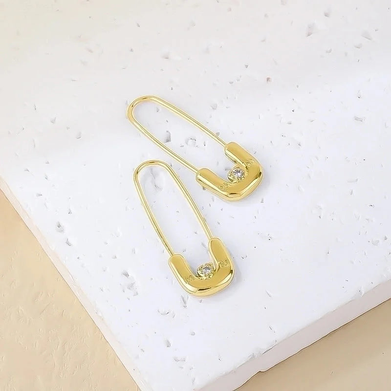 1 Pair Casual Minimalist Korean Style Solid Color Copper Earrings