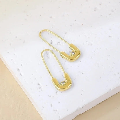 1 Pair Casual Minimalist Korean Style Solid Color Copper Earrings