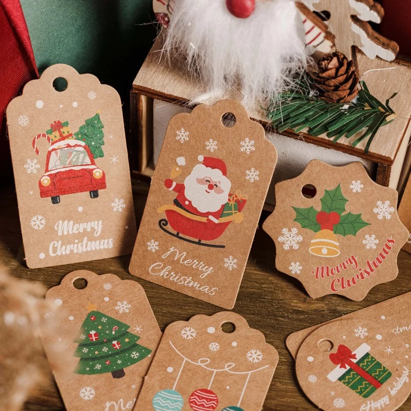 Christmas Fashion Christmas Tree Santa Claus Snowman Kraft Paper Party Hanging Ornaments