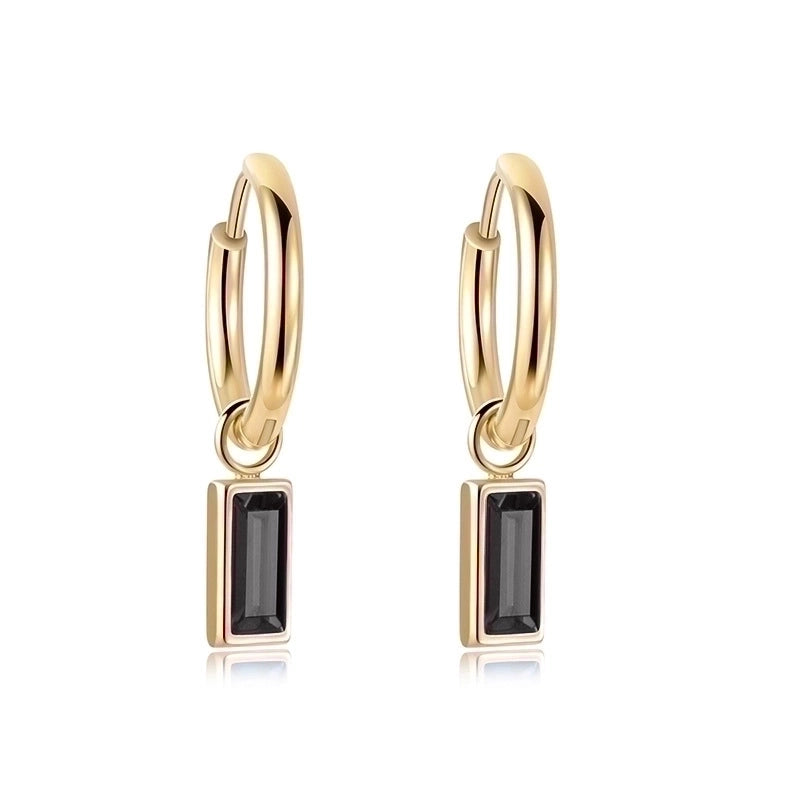 Minimalist Geometric Gold Plated 304 Stainless Steel Titanium Steel Glass 18K Gold Plated Earrings