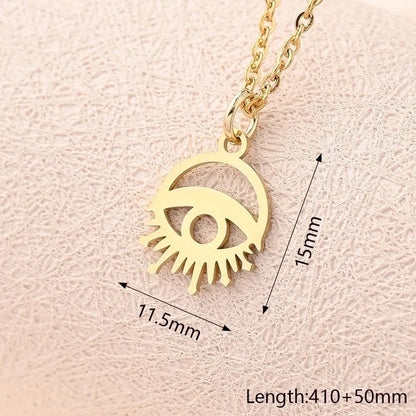 Casual Modern Style Minimalist Compass Mermaid Snowflake 304 Stainless Steel Gold Plated Polishing Plating Pendant Necklace