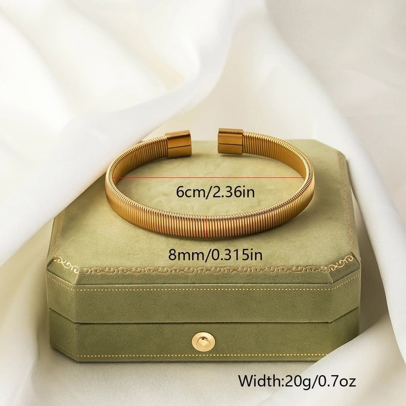 Casual Minimalist Solid Color Titanium Steel Bangle In Bulk