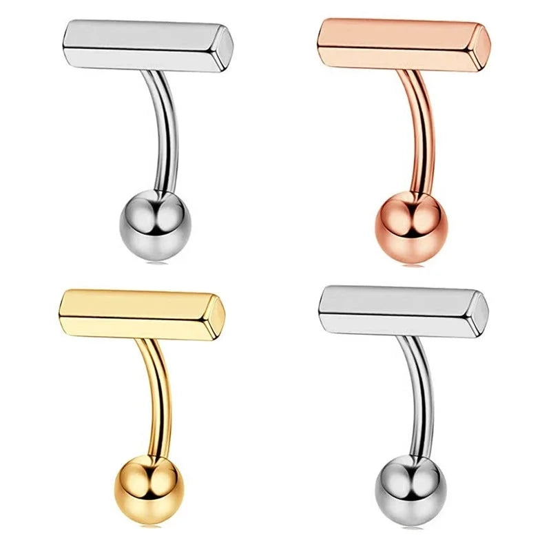 1 Piece Belly Rings Minimalist Classic Style Solid Color 304 Stainless Steel Plating Belly Rings