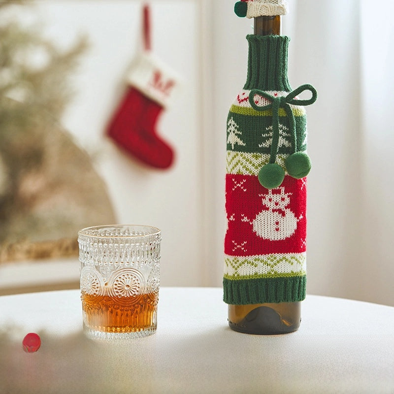 Doll Christmas Hat Decorations Santa Claus Mini Wine Bottle Cap Props Shop Atmosphere Scene Layout Accessories