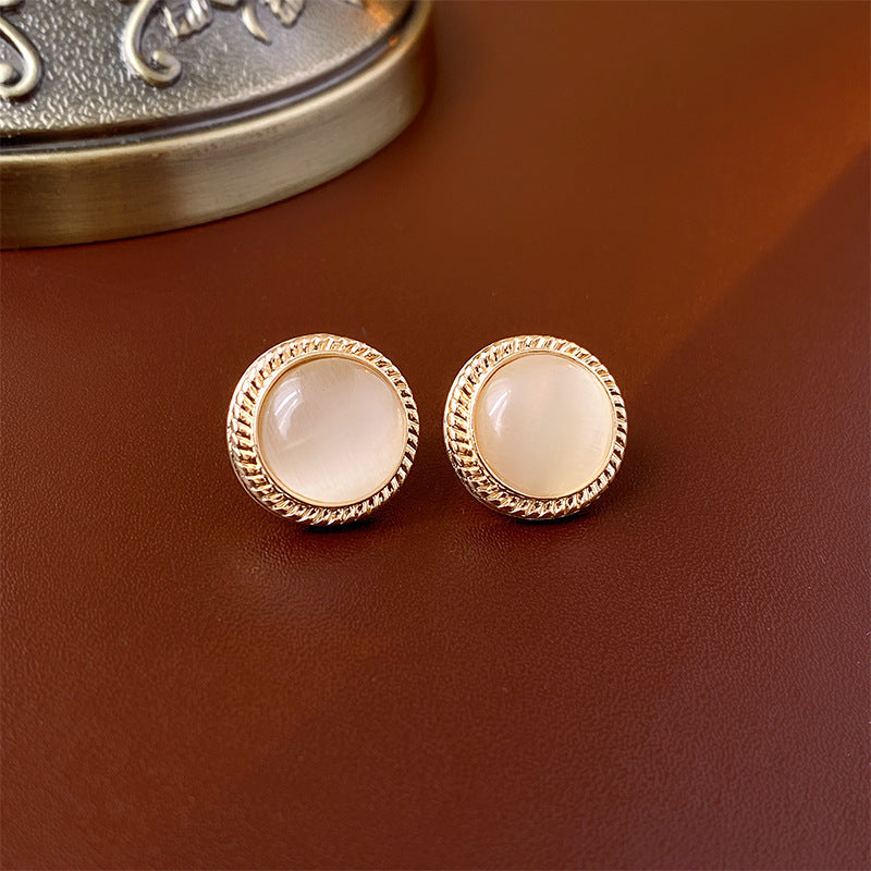 Mid-century Modern Ellipse Geometric Alloy Electroplating Earrings