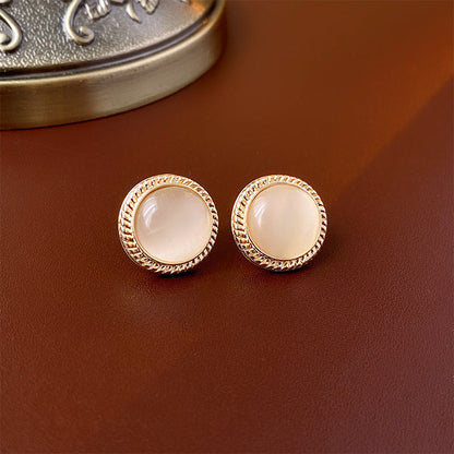 Mid-century Modern Ellipse Geometric Alloy Electroplating Earrings