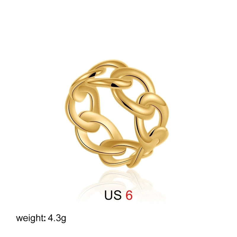 IG Style Elegant Geometric Copper Mixed Metal Rings