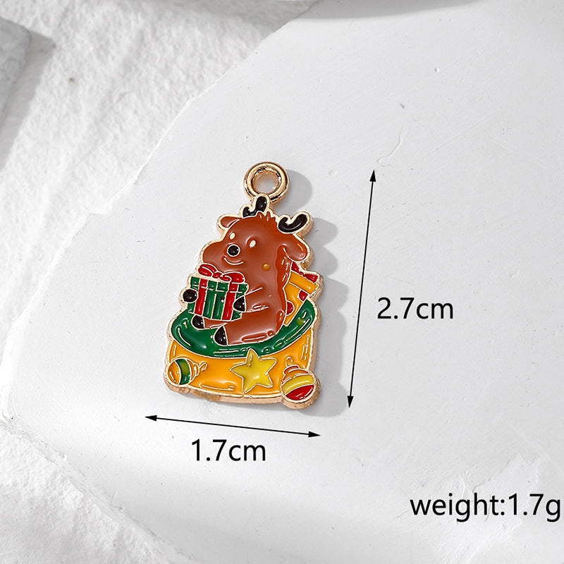 10 PCS/Package Alloy Santa Claus Pendant Jewelry Accessories