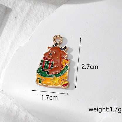 10 PCS/Package Alloy Santa Claus Pendant Jewelry Accessories
