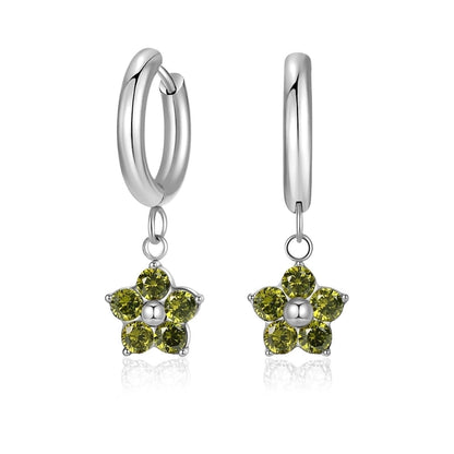 1 Pair Minimalist Classic Style Flower Inlay 304 Stainless Steel Zircon Drop Earrings