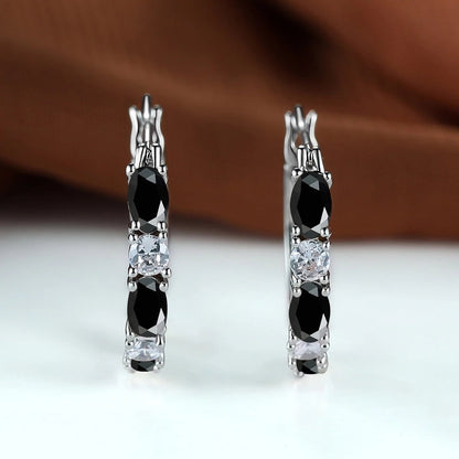 1 Pair Fashion Geometric Copper Inlay Zircon Earrings