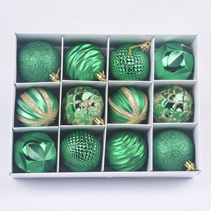 Hot-selling Christmas Supplies Gift Decoration Colorful Balls 6cm 12-pack Boxed Painted Irregular Christmas Balls